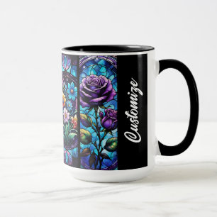 Personalised Faux Stained Glass Floral Mug