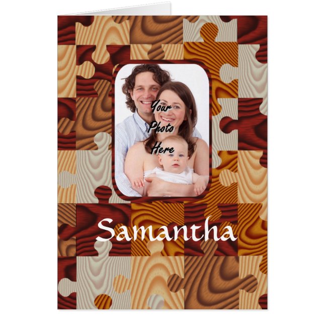 Personalised faux wood jigsaw (Front)