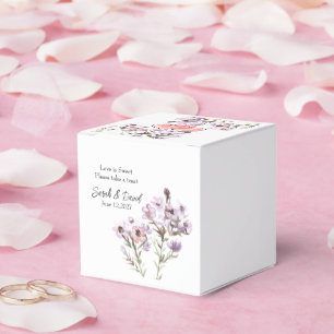 Personalised Favour box - Elegant Purple Floral