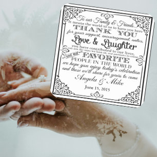 personalised Favour wedding coaster Thank you