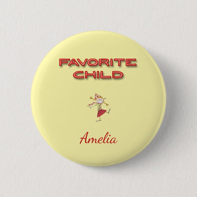 Personalised Favourite Child 6 Cm Round Badge (Front)