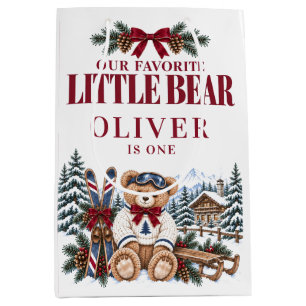 Personalised Favourite Little Bear First Birthday Medium Gift Bag