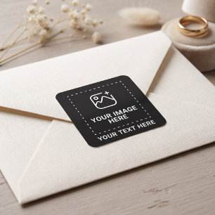 Personalised Favourite Photo with Text Square Sticker