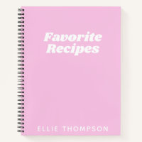 Personalised Favourite Recipes Typography in Pink