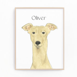 Personalised Fawn Greyhound Dog Art Photo Print