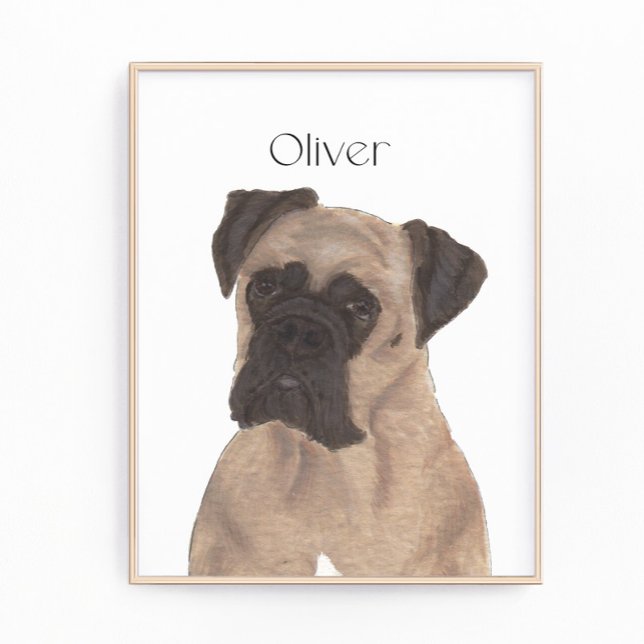 Personalised Fawn Masked Boxer Photo Print (Creator Uploaded)