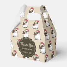 Personalised Fawn PUGS Unicorn Favour Gable Box