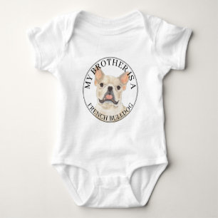 Personalised Fawn Tan Cream French Bulldog Baby Bodysuit