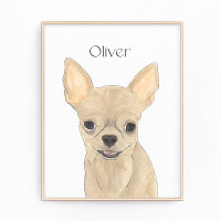 Personalised Fawn Tan Short Haired Chihuahua Art