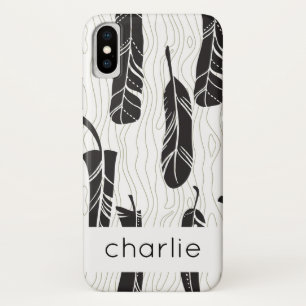 Personalised Feather and Wood background pattern  Case-Mate iPhone Case