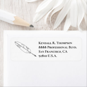 Personalised Feather quill written Custom Address