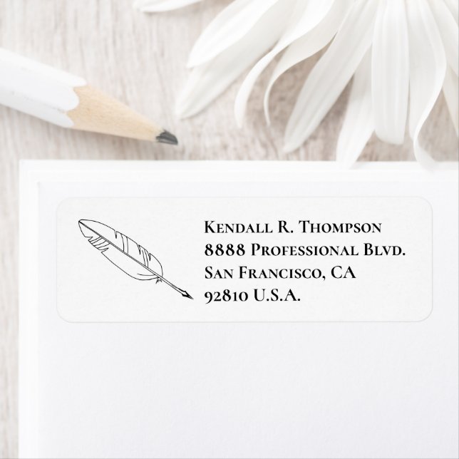 Personalised Feather quill written Custom Address  (Insitu)