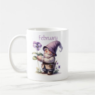 Personalised February Birth Month Garden Gnome Coffee Mug
