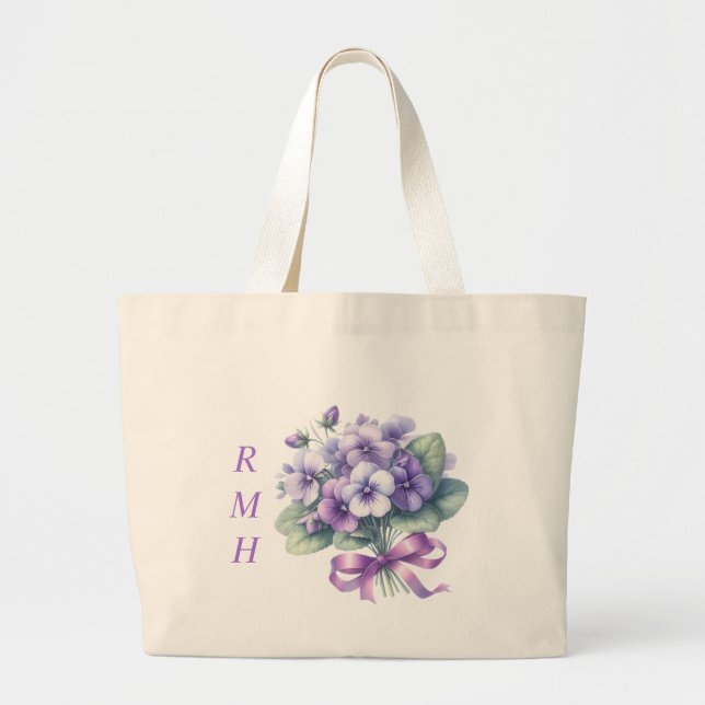 Personalised February Violet Tote Bag (Front)