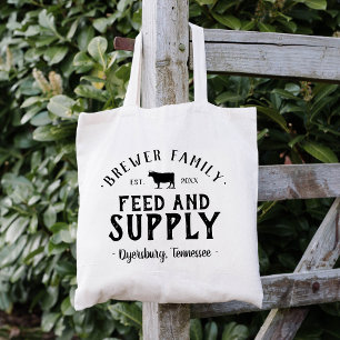 Personalised Feed Supply Grain Sack Tote Bag