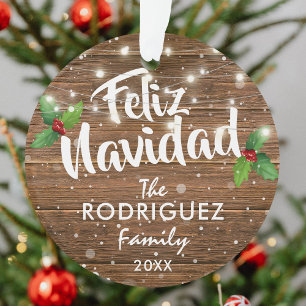 Personalised Feliz Navidad Family Photo Ornament