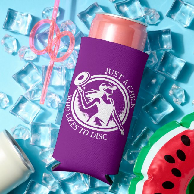 Personalised female Disc Golf  Seltzer Can Cooler (In Situ Summer)