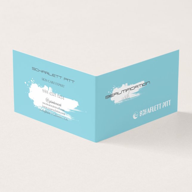Personalised Feminine Folded Business Card Modern  (Outside)