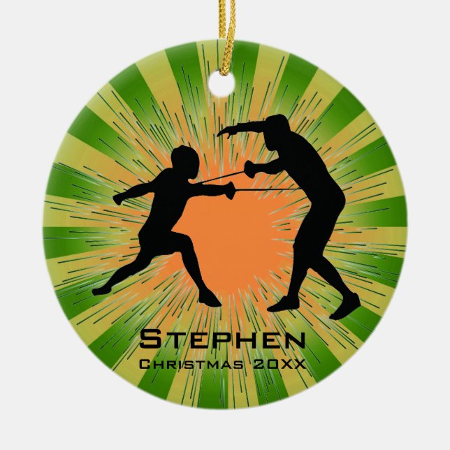 Personalised Fencing Ornament (Front)