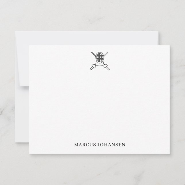 Personalised Fencing Stationery Fencing Card (Front)