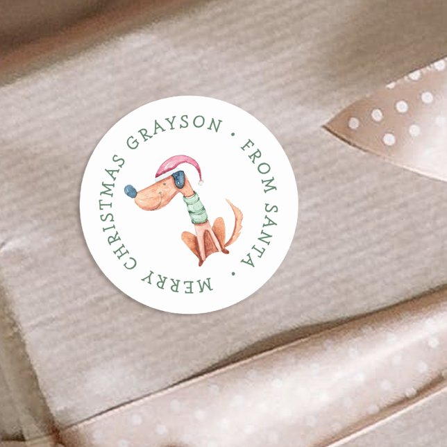 Personalised Festive Dog Christmas Sticker (Creator Uploaded)