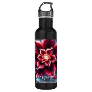 Personalised Festive Floral Poinsettia Galaxy 710 Ml Water Bottle