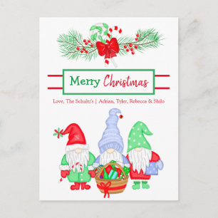 Personalised Festive Gnomes Holiday Christmas Card