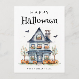 Personalised Festive Halloween House Real Estate Holiday Postcard