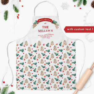 Personalised Festive Holiday Cookies and Trees Apron