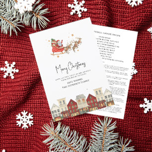 Personalised festive modern watercolor  holiday card