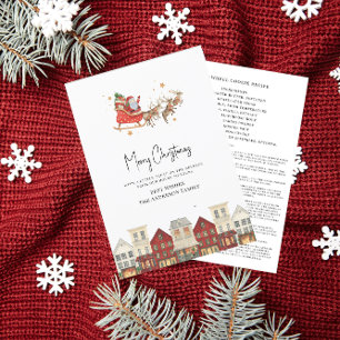 Personalised festive modern watercolor  holiday card
