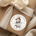 Personalised Festive Snowman Christmas Sticker<br><div class="desc">Delight your kids this Christmas with personalised stickers from Santa! Featuring a whimsical,  watercolor Snowman,  these stickers will make your children's holiday dreams come true. Make the season even brighter with custom stickers bearing your child's name!</div>