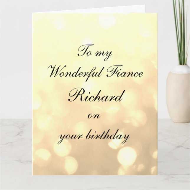 Personalised Fiance Birthday Card (Front)