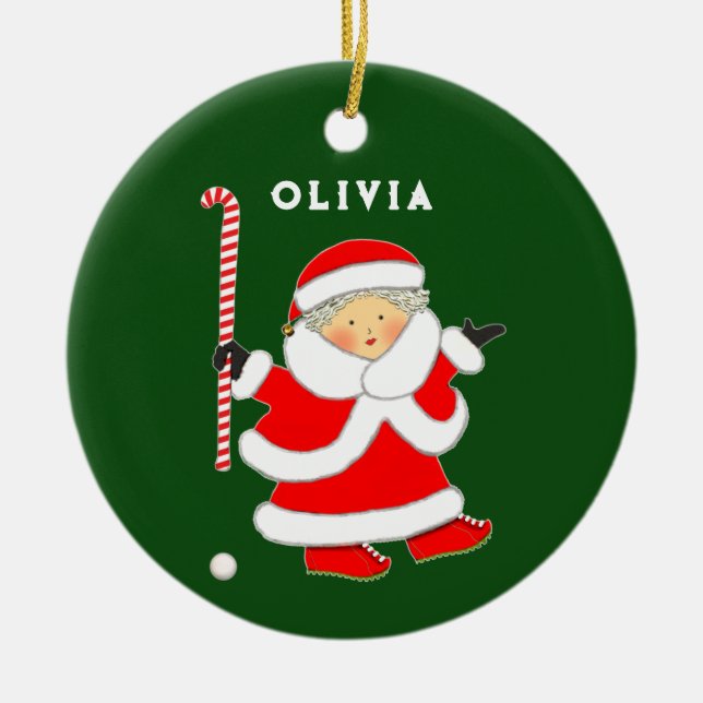 Personalised Field Hockey 2022 Ceramic Tree Decoration (Front)