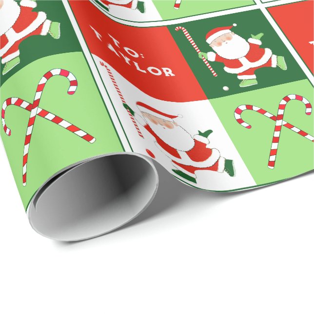 Personalised Field Hockey Holiday Gift Wrapping Paper (Roll Corner)