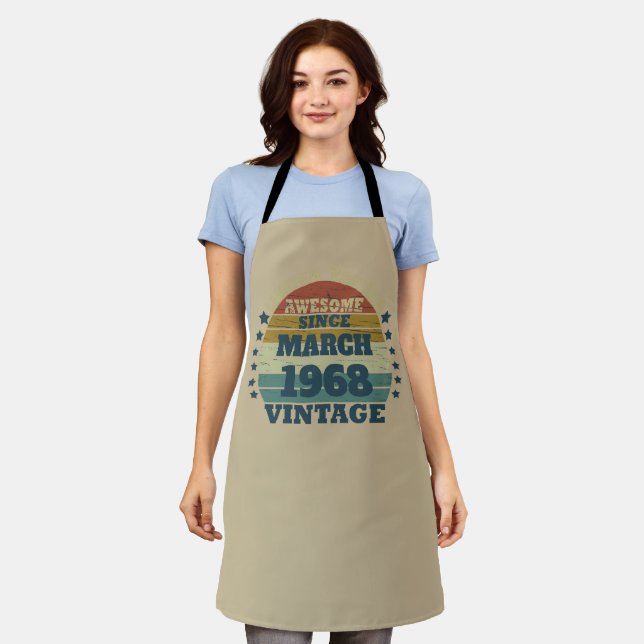 Personalised fifty five vintage 55th birthday apron (Worn)