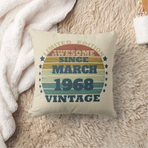 Personalised fifty five vintage 55th birthday cushion