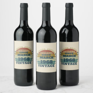 Personalised fifty five vintage 55th birthday wine label