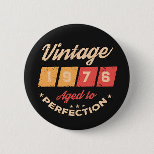 Personalised fifty vintage 50th birthday party 6 cm round badge