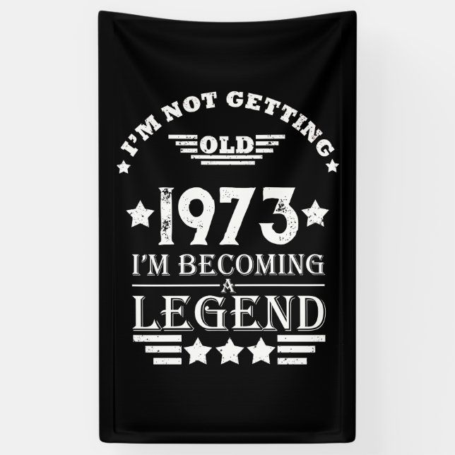 Personalised fifty vintage 50th birthday party banner (Vertical)