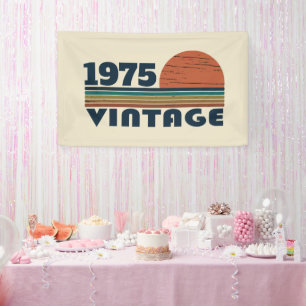 Personalised fifty vintage 50th birthday party banner