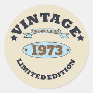 Personalised fifty vintage 50th birthday party classic round sticker