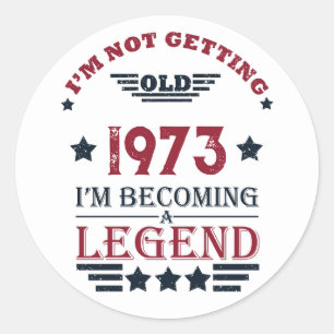 Personalised fifty vintage 50th birthday party classic round sticker