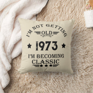 Personalised fifty vintage 50th birthday party cushion