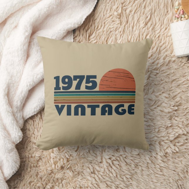 Personalised fifty vintage 50th birthday party cushion (Blanket)
