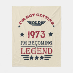 Personalised fifty vintage 50th birthday party fleece blanket