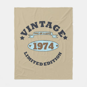 Personalised fifty vintage 50th birthday party fleece blanket