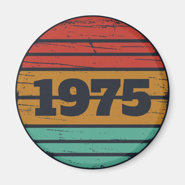 Personalised fifty vintage 50th birthday party magnet (Front)