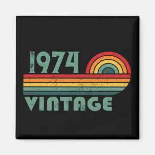 Personalised fifty vintage 50th birthday party magnet