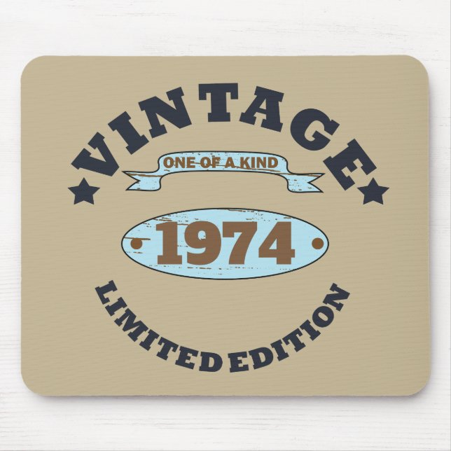 Personalised fifty vintage 50th birthday party mouse pad (Front)